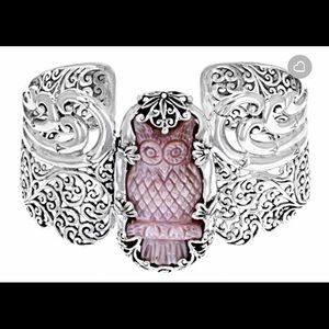 Pink Mother of Pearl Silver Cuff Bracelet